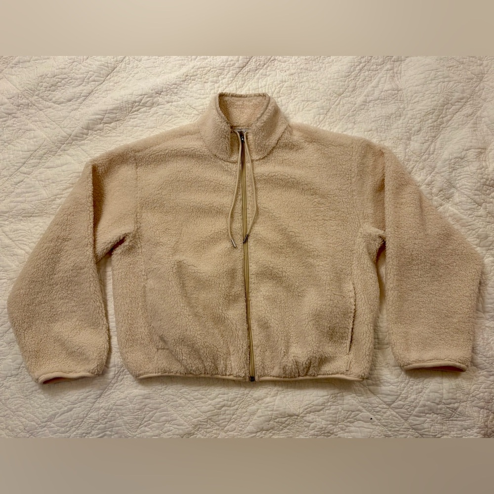 Athleta In The Clouds Fleece Jacket Medium Bone
